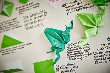 Beschriftetes und gestaltetes Poster zum Thema Frosch