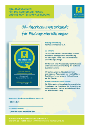 QR Anerkennung Urkunde Primarstufe